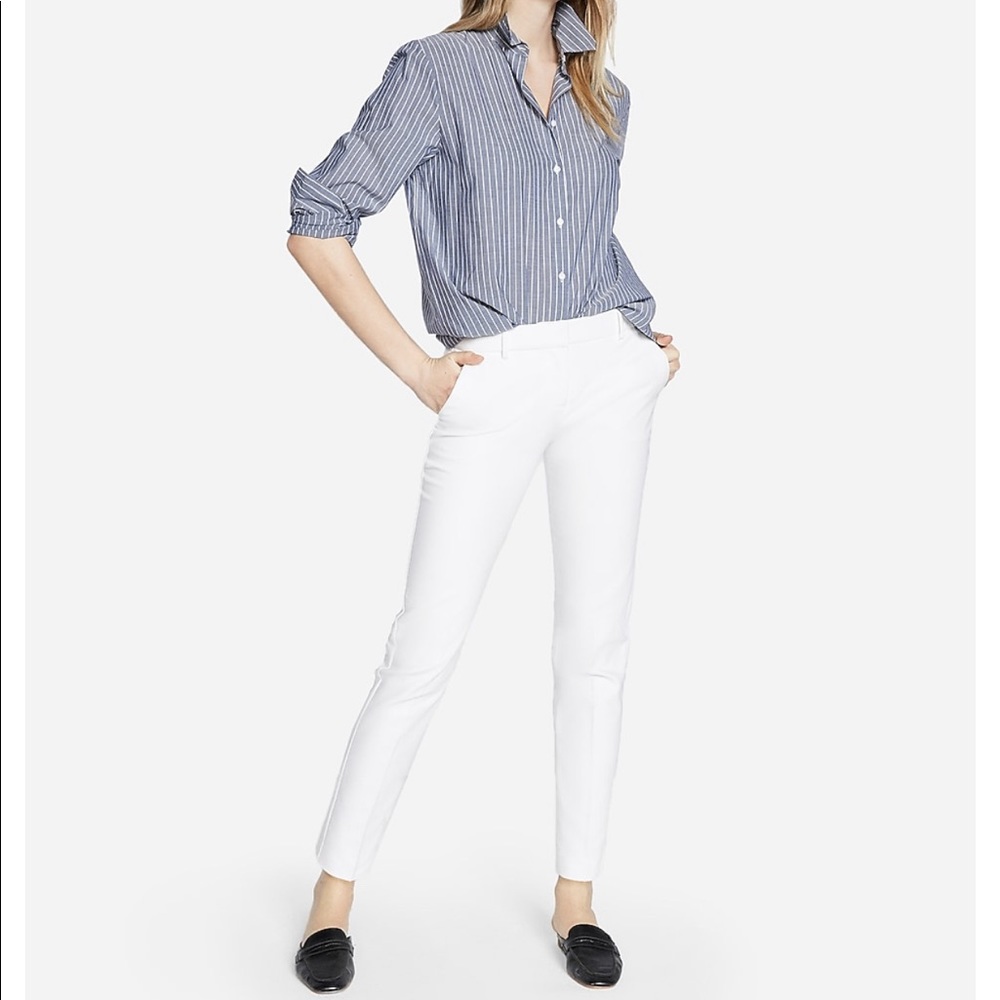 Express Columnist Ankle Pant (White)